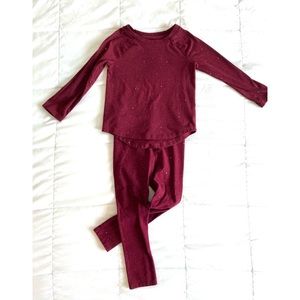Cat & Jack Toddler Girl Maroon Red shirt and pants set. Size: 3T great c…
